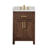 Custom image for Dark Walnut with Brushed Gold Trim / Giotto Quartz / No Mirror