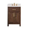 Custom image for Dark Walnut with Brushed Gold Trim / White Quartz / No Mirror