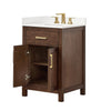 Custom image for Dark Walnut with Brushed Gold Trim / White Quartz / No Mirror