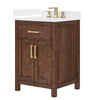 Custom image for Dark Walnut with Brushed Gold Trim / White Quartz / No Mirror