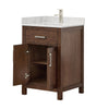 Custom image for Dark Walnut with Brushed Nickel Trim / Carrara Cultured Marble / No Mirror