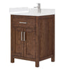 Custom image for Dark Walnut with Brushed Nickel Trim / Giotto Quartz / No Mirror