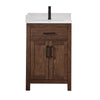 Custom image for Dark Walnut with Brushed Nickel Trim / White Cultured Marble / No Mirror