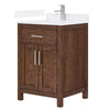 Custom image for Dark Walnut with Brushed Nickel Trim / White Cultured Marble / No Mirror