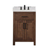Custom image for Dark Walnut with Brushed Nickel Trim / White Cultured Marble / No Mirror