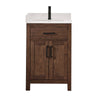 Custom image for Dark Walnut with Brushed Nickel Trim / White Quartz / No Mirror