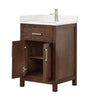 Custom image for Dark Walnut with Brushed Nickel Trim / White Quartz / No Mirror