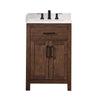 Custom image for Dark Walnut with Brushed Nickel Trim / White Quartz / No Mirror