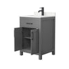 Custom image for Dark Gray with Matte Black Trim / Carrara Cultured Marble / No Mirror