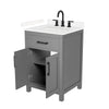 Custom image for Dark Gray with Matte Black Trim / Carrara Cultured Marble / No Mirror