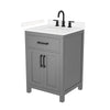 Custom image for Dark Gray with Matte Black Trim / Carrara Cultured Marble / No Mirror