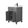Custom image for Dark Gray with Matte Black Trim / White Cultured Marble / No Mirror