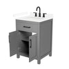 Custom image for Dark Gray with Matte Black Trim / White Cultured Marble / No Mirror