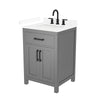 Custom image for Dark Gray with Matte Black Trim / White Cultured Marble / No Mirror
