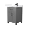Custom image for Dark Gray with Matte Black Trim / White Quartz / No Mirror