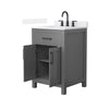 Custom image for Dark Gray with Matte Black Trim / White Quartz / No Mirror