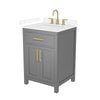 Custom image for Dark Gray with Brushed Gold Trim / Carrara Cultured Marble / No Mirror
