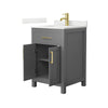 Custom image for Dark Gray with Brushed Gold Trim / Giotto Quartz / No Mirror