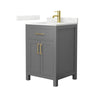Custom image for Dark Gray with Brushed Gold Trim / Giotto Quartz / No Mirror