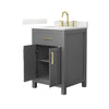 Custom image for Dark Gray with Brushed Gold Trim / Giotto Quartz / No Mirror