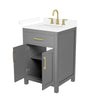 Custom image for Dark Gray with Brushed Gold Trim / White Cultured Marble / No Mirror