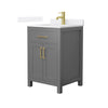 Custom image for Dark Gray with Brushed Gold Trim / White Quartz / No Mirror