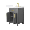 Custom image for Dark Gray with Brushed Gold Trim / White Quartz / No Mirror