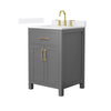 Custom image for Dark Gray with Brushed Gold Trim / White Quartz / No Mirror