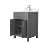 Custom image for Dark Gray with Brushed Nickel Trim / Carrara Cultured Marble / No Mirror