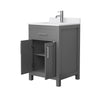 Custom image for Dark Gray with Brushed Nickel Trim / White Cultured Marble / No Mirror