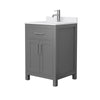 Custom image for Dark Gray with Brushed Nickel Trim / White Cultured Marble / No Mirror