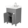 Custom image for Dark Gray with Brushed Nickel Trim / White Cultured Marble / No Mirror