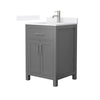 Custom image for Dark Gray with Brushed Nickel Trim / White Quartz / No Mirror