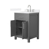 Custom image for Dark Gray with Brushed Nickel Trim / White Quartz / No Mirror