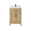 Custom image for Whitewashed Oak with Matte Black Trim / Carrara Cultured Marble / No Mirror