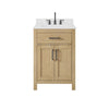 Custom image for Whitewashed Oak with Matte Black Trim / Carrara Cultured Marble / No Mirror