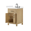 Custom image for Whitewashed Oak with Matte Black Trim / Carrara Cultured Marble / No Mirror
