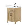 Custom image for Whitewashed Oak with Matte Black Trim / Carrara Cultured Marble / No Mirror