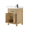 Custom image for Whitewashed Oak with Matte Black Trim / Giotto Quartz / No Mirror