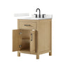 Custom image for Whitewashed Oak with Matte Black Trim / Giotto Quartz / No Mirror