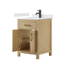 Custom image for Whitewashed Oak with Matte Black Trim / White Cultured Marble / No Mirror