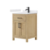 Custom image for Whitewashed Oak with Matte Black Trim / White Cultured Marble / No Mirror
