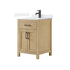 Custom image for Whitewashed Oak with Matte Black Trim / White Quartz / No Mirror