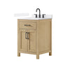 Custom image for Whitewashed Oak with Matte Black Trim / White Quartz / No Mirror