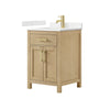 Custom image for Whitewashed Oak with Brushed Gold Trim / Carrara Cultured Marble / No Mirror