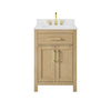 Custom image for Whitewashed Oak with Brushed Gold Trim / Carrara Cultured Marble / No Mirror