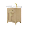 Custom image for Whitewashed Oak with Brushed Gold Trim / Carrara Cultured Marble / No Mirror