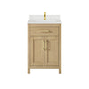 Custom image for Whitewashed Oak with Brushed Gold Trim / Giotto Quartz / No Mirror