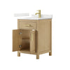 Custom image for Whitewashed Oak with Brushed Gold Trim / Giotto Quartz / No Mirror