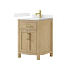 Custom image for Whitewashed Oak with Brushed Gold Trim / Giotto Quartz / No Mirror